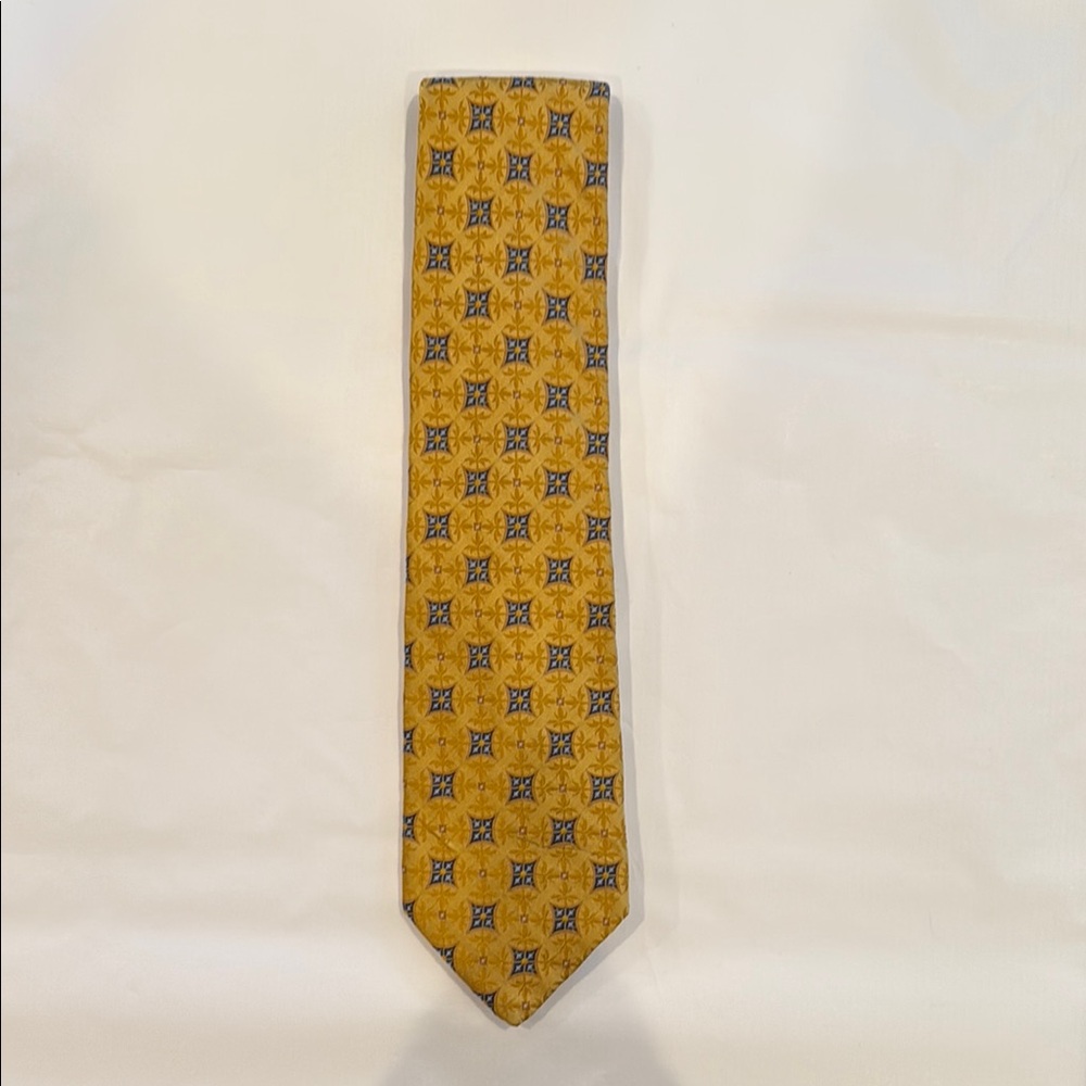 Robert Talbott Best of Class Nordstrom Hand Sewn Silk Patterned Yellow/Gold Tie